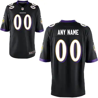 youth nike black baltimore ravens game custom jersey_pi3351